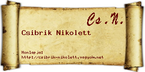 Csibrik Nikolett névjegykártya