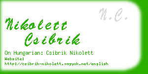 nikolett csibrik business card